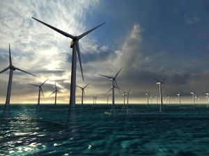 浮体式洋上風力発電所の完成予想図 &copy; Takeshi Ishihara