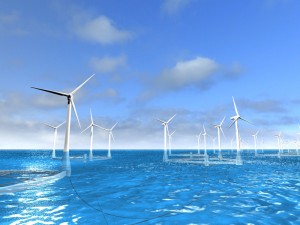 図1. 浮体式洋上風力発電システムの完成予想図 © Takeshi Ishihara.