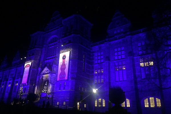 2015.12.09 Enveloped in blue lighting, the Nordic Museum exudes an enchanted atmosphere