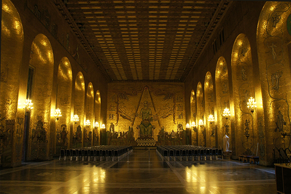 2015.12.10 The Golden Hall of Stockholm City Hall, where the ball was held after the Nobel Banquet