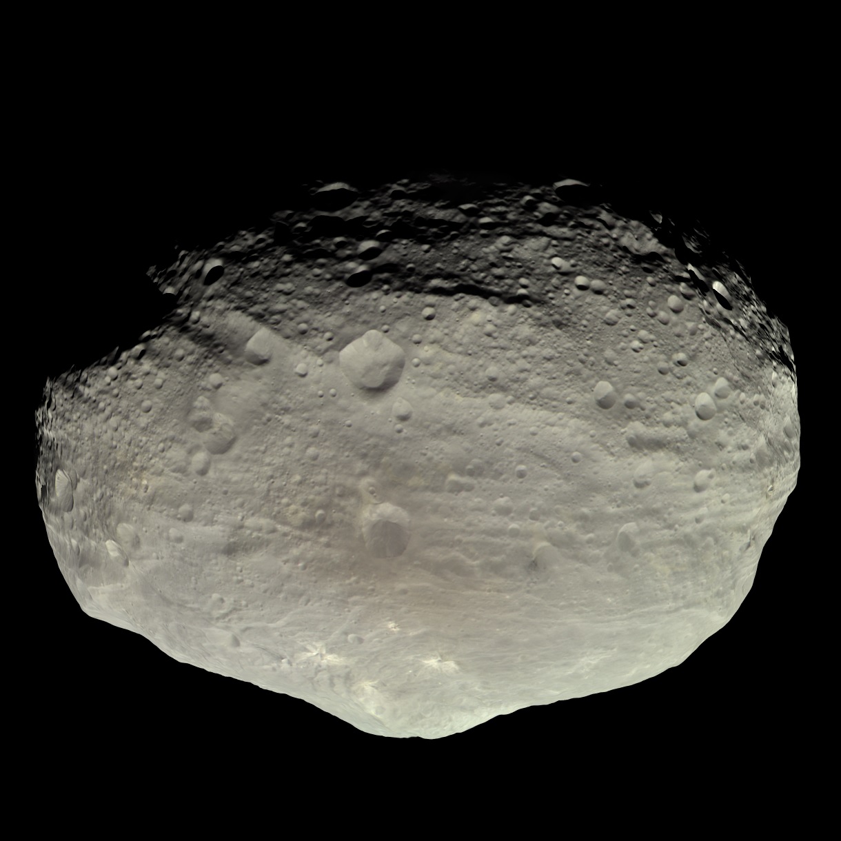 A grey potato shape on a black background